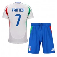 Maglia Calcio Italia Davide Frattesi #7 Seconda Divisa Bambino Europei 2024 Manica Corta (+ pantaloncini)